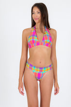 Load image into Gallery viewer, Model Front: Rio De Sol Top Top Tulip-Garden Halter-Cos