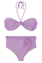 Load image into Gallery viewer, Product Front: Rio De Sol Set Set Shimmer-Harmonia Twist Belted-High-Waist