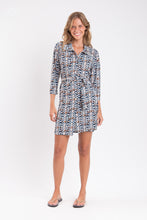 Load image into Gallery viewer, Model Front: Rio De Sol Shirtdress Ikat Chemise