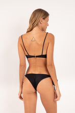 Load image into Gallery viewer, Model Back: Rio De Sol Set Set Shimmer-Black Balconet-Tie Cheeky-Tie-Gold