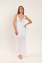 Load image into Gallery viewer, Model Front: Rio De Sol Maxi Dresses Memphis-White Saida Yara