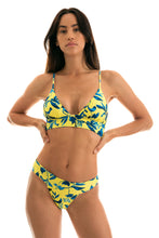 Load image into Gallery viewer, Model Front: Rio De Sol Bottom Bottom Lemon Flower Tri Cos
