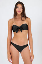 Load image into Gallery viewer, Model Front: Rio De Sol Set Set Shimmer-Black Bandeau-No Essential
