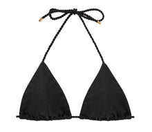 Load image into Gallery viewer, Product Front: Rio De Sol Top Top Shimmer-Black Tri-Rope
