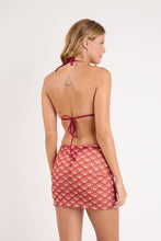 Load image into Gallery viewer, Model Back: Rio De Sol Beach Skirt Floral-Scales Mini Skirt Ruched
