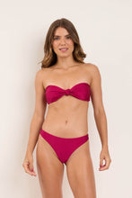 Load image into Gallery viewer, Model Front: Rio De Sol Top Top Shimmer-Desejo Bandeau-Joy

