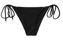 Load image into Gallery viewer, Product Front: Rio De Sol Bottom Bottom Shimmer-Black Cheeky-Tie

