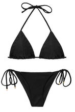 Load image into Gallery viewer, Product Front: Rio De Sol Set Set Shimmer-Black Tri-Inv Cheeky-Tie
