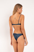 Load image into Gallery viewer, Model Back: Rio De Sol Bottom Bottom Shimmer-Shark Cheeky-Tie-Gold
