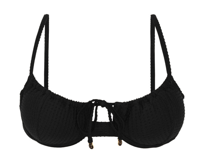 Product Front: Rio De Sol Top Top Dots-Black Balconet-Tie