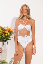Load image into Gallery viewer, Bottom Shimmer-White Belted-High-Waist
