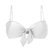 Load image into Gallery viewer, Top Shimmer-White Bandeau-Knot
